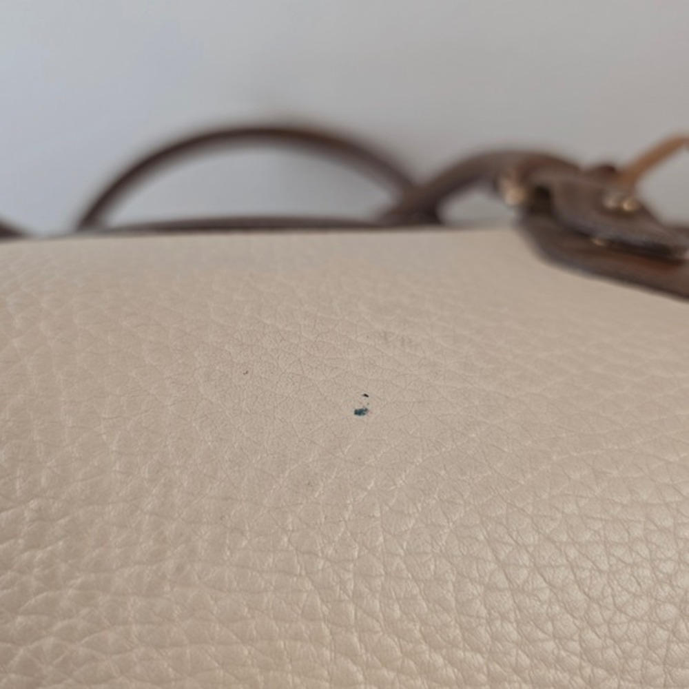 Dooney &‎ Bourke All Weather Leather Barrel Boston Bag Cream Brown Made in USA - Picture 13 of 16